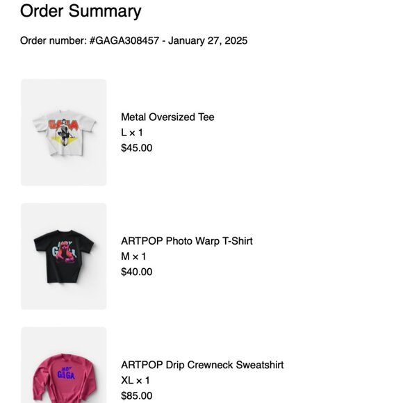 Lady Gaga Licensed Merchandise Metal Oversized Tee UNISEX Large / 80s Aesthetic - Picture 7 of 14